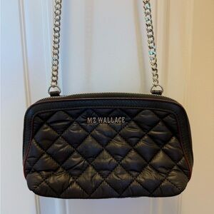 MZ Wallace Emily Quilted Black Crossbody Bag